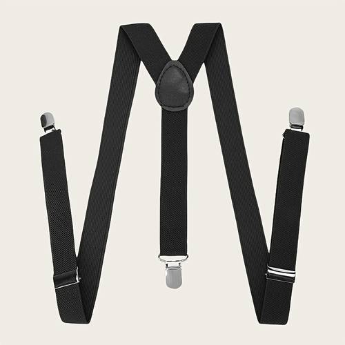 2 5cm three clip suspenders for solid color elastic and adjustable suitable for men and women