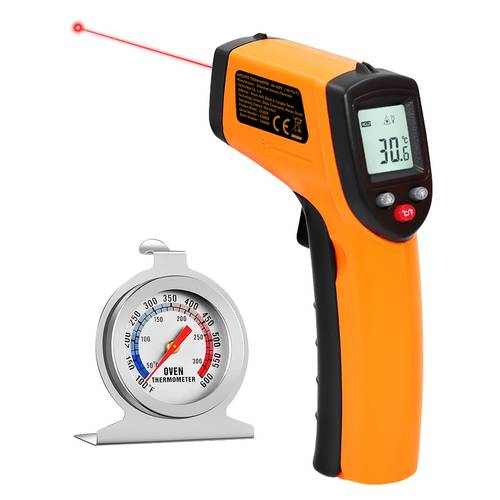 infrared thermometer set an infrared thermometer oven thermometer thermometer household and commercial thermometer gun non contact laser thermometer gun suitable for cooking pizza ovens meat