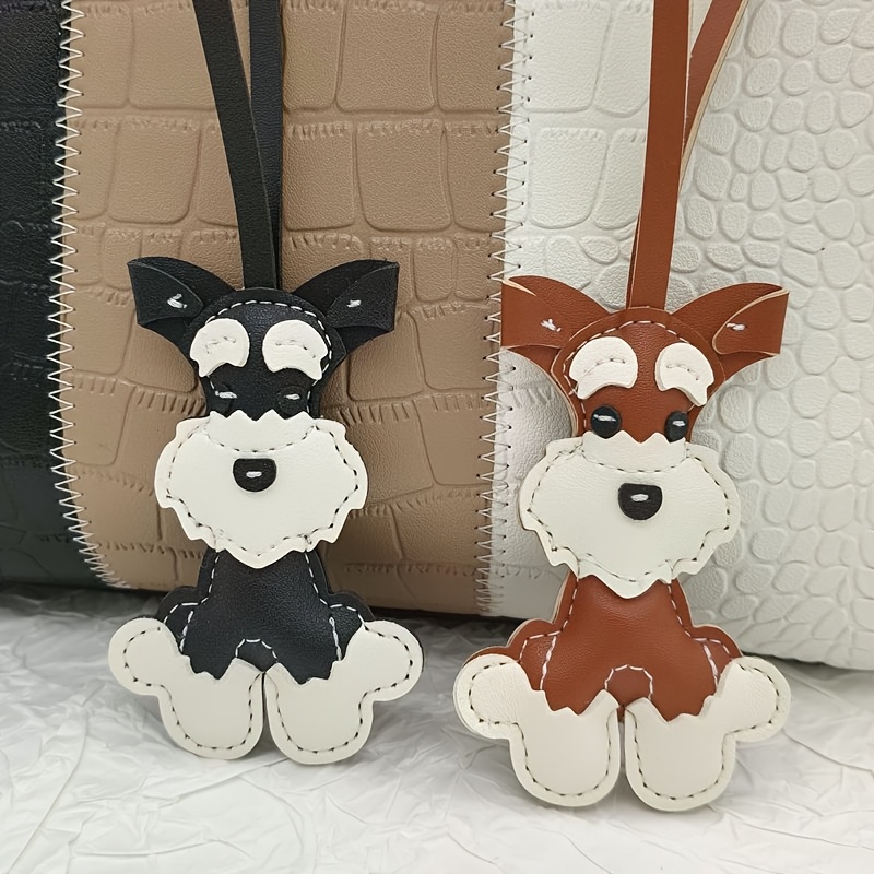 

1pc Dog Animal Shaped Leather Charm, Keychain Pendant For Handbags & Car Keys, Decorative Accessory Gift - No Feathers, Electricity-free