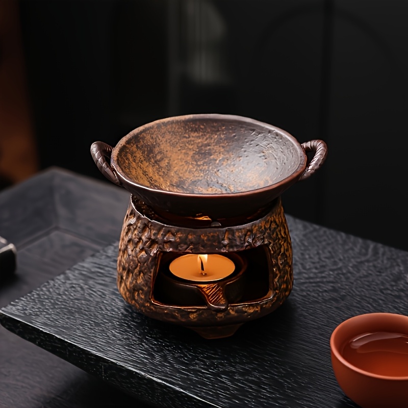 Image of Vintage Ceramic Diffuser, Tea Roasting Stove, Essential Oil Burner, Small Indoor Stove For Home Use, Incense Powder And Tea Leaf Enhancer, Candles Not Included