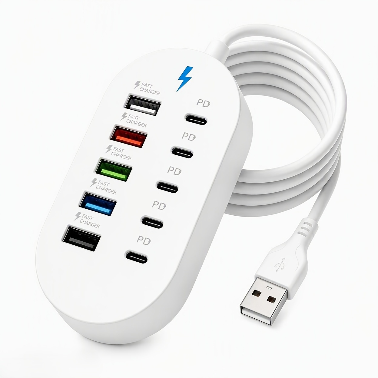 TEMU 2026 New Yumknow-c10-in-1-5*type-c Pd 5*usb-a Ports, Suitable For /multiple Devices, Power , , Charging, Power Adapter, Tech Enthusiast