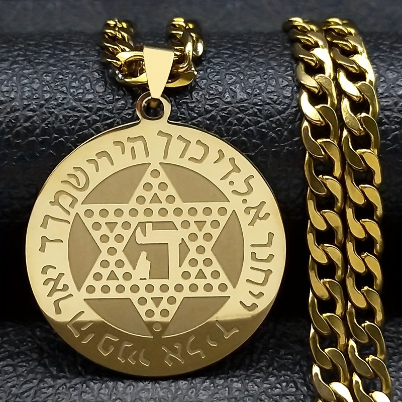 Collier Pendentif Étoile De David En Acier Inoxydable - Argenté - Unisexe Adulte