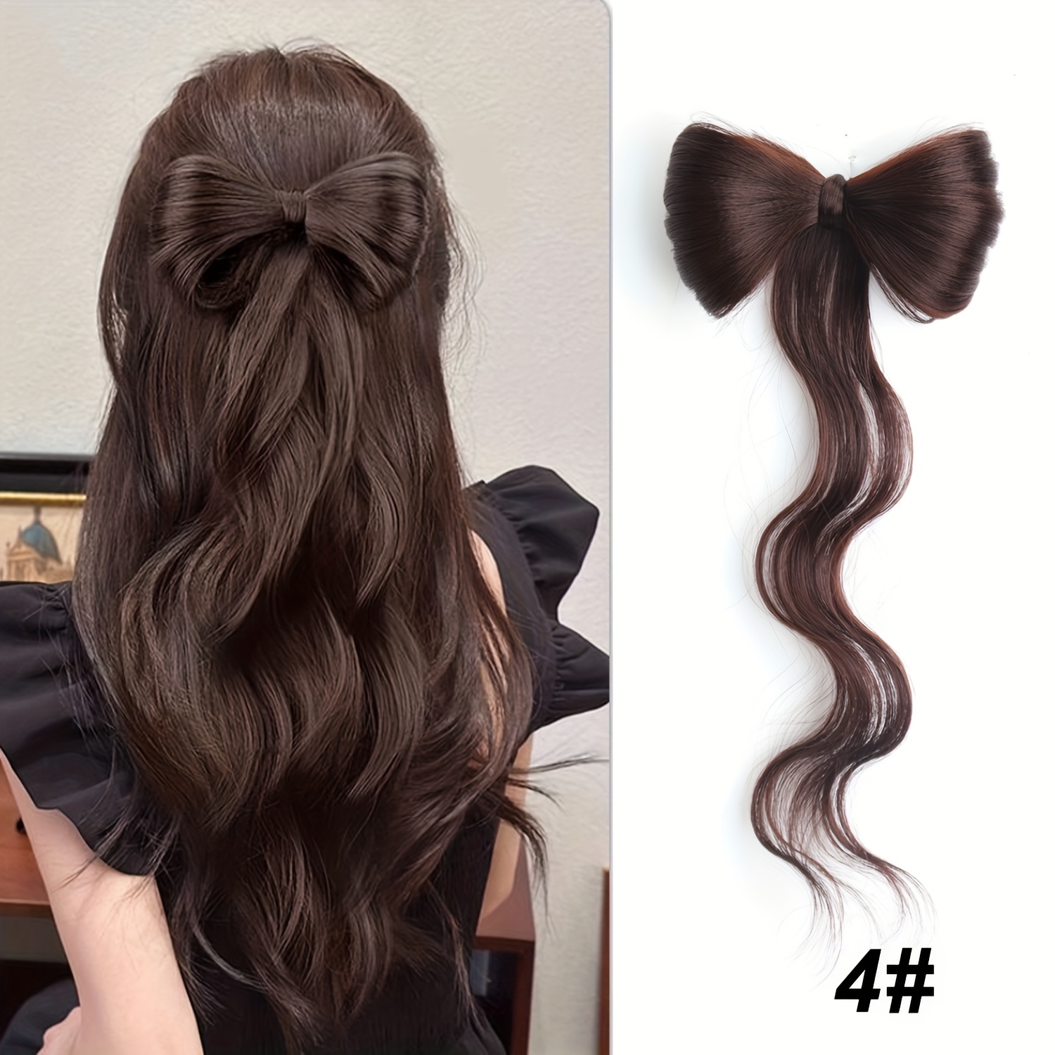 E-shop Schleifen-Dutt Haarklammer Synthetische Clip-in-Haarextensionen Eleganter Natürlicher Look für den Kostümzubehör Halloween