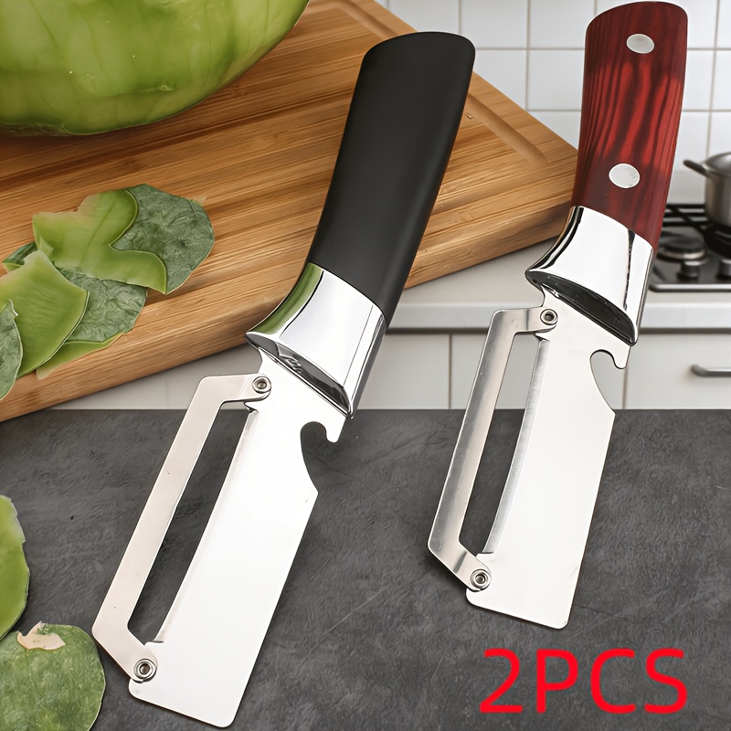 TEMU 2pcs Stainless Steel Multifunctional Peeler And Bottle Opener, A Simple And Convenient Kitchen Tool Suitable For Vegetables And Fruits, Exquisite Gifts, Suitable For 32 Festivals