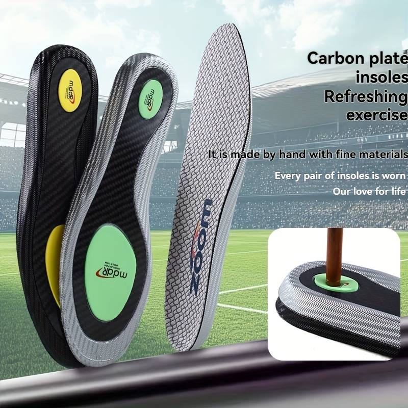 Carbon Fiber Insoles – Sports Shoe Midsole Inserts For Soccer, Basketball, Boots (1 Pair)