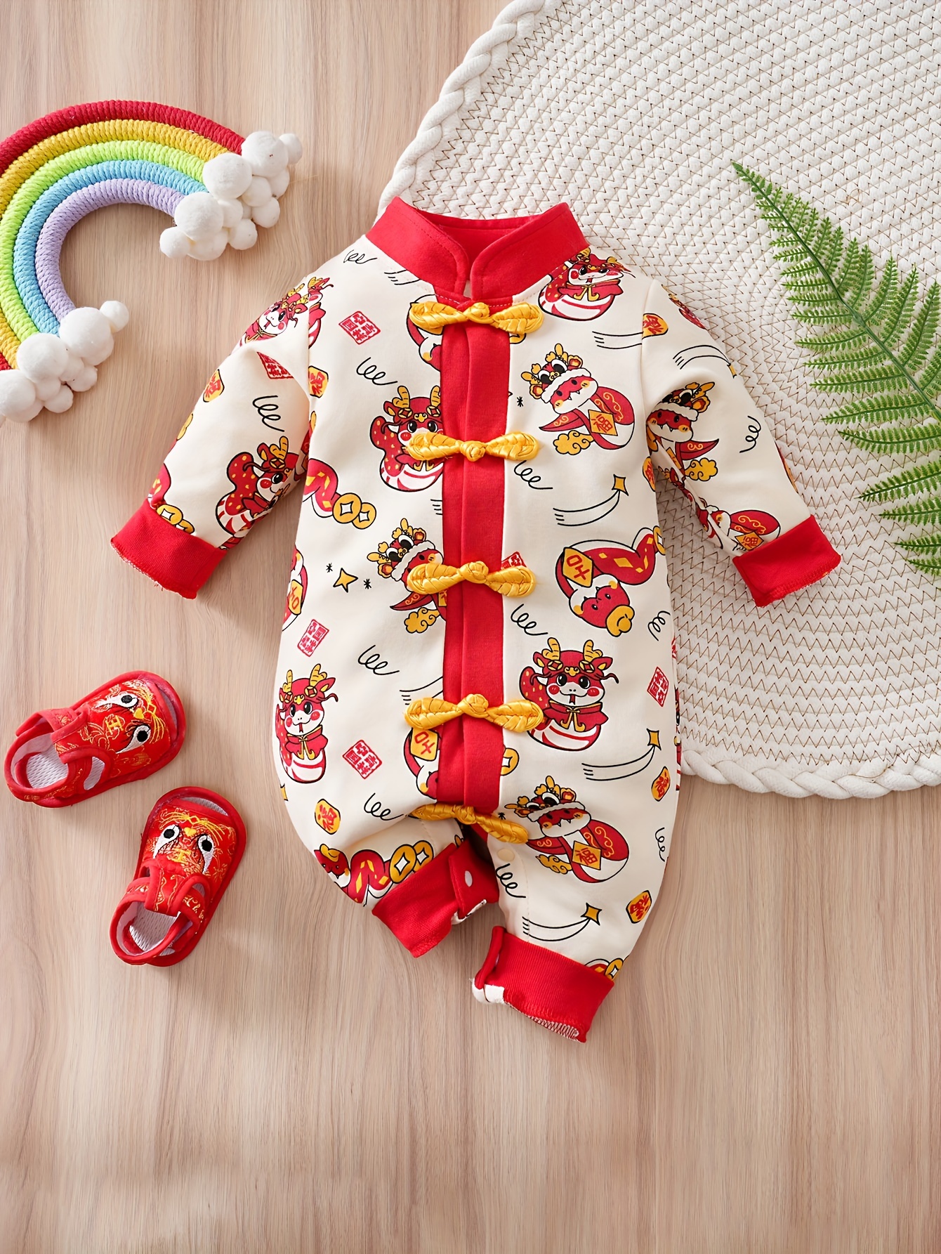 tutina neonati abbigliamento capodanno cinese rossi Temu Italy