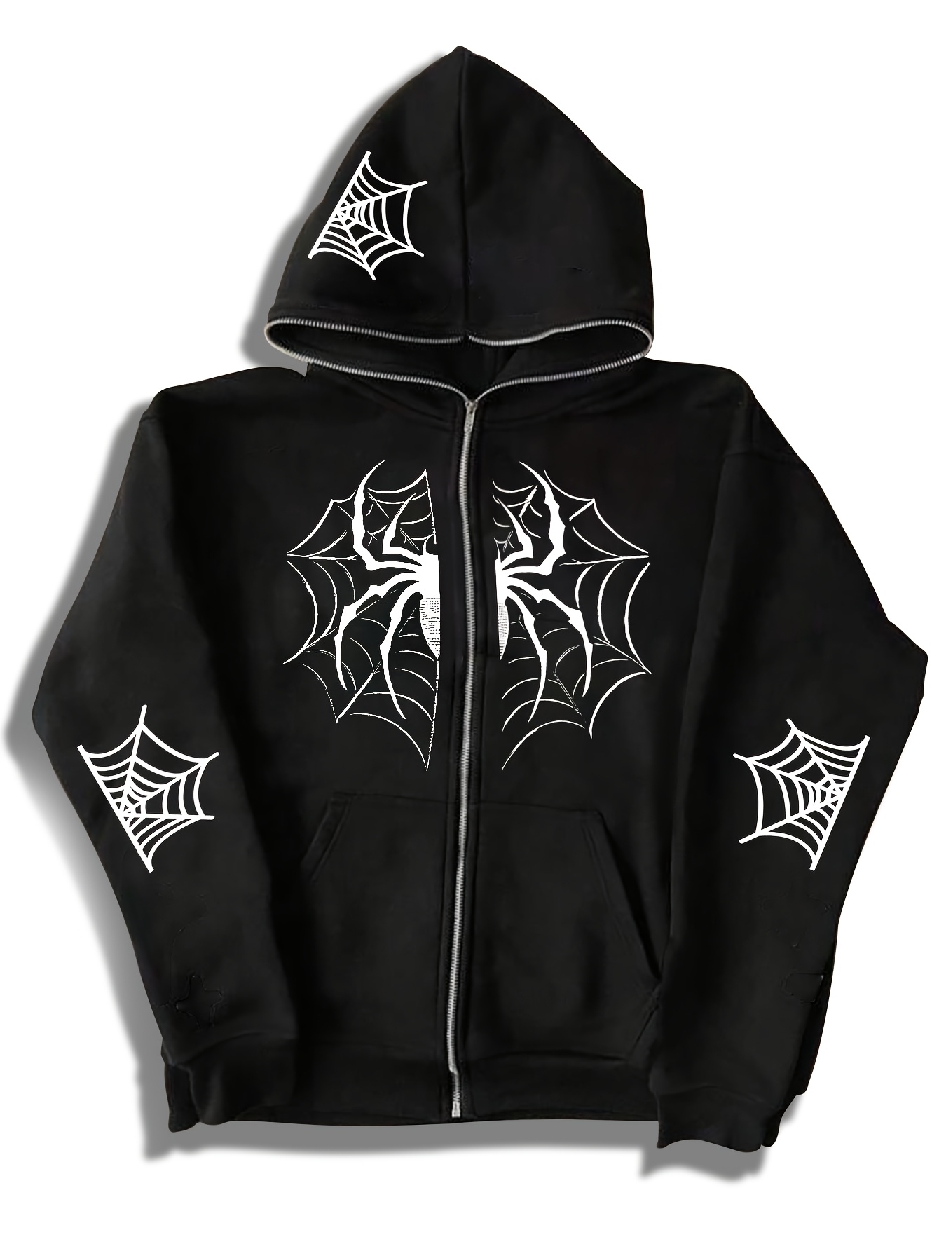 spider zip up hoodie sold on Temu United States