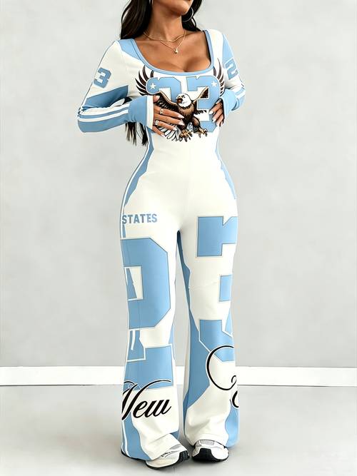 slaydiva womens jumpsuit summer white and burgundy color block and letter print comfortable fit american y2k style