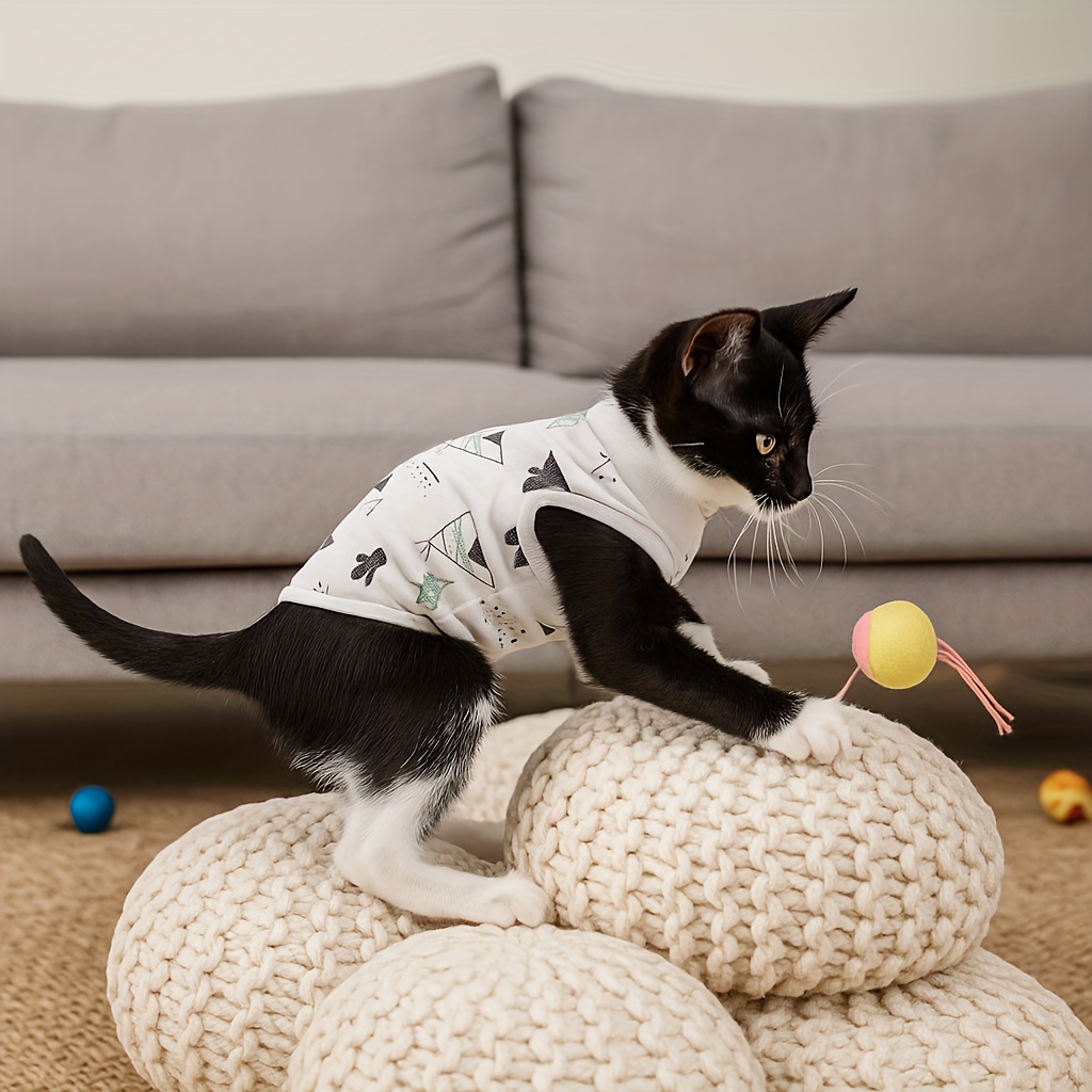 Cat Recovery Suit Female Cat Recovery Suit Post-Surgery Onesie