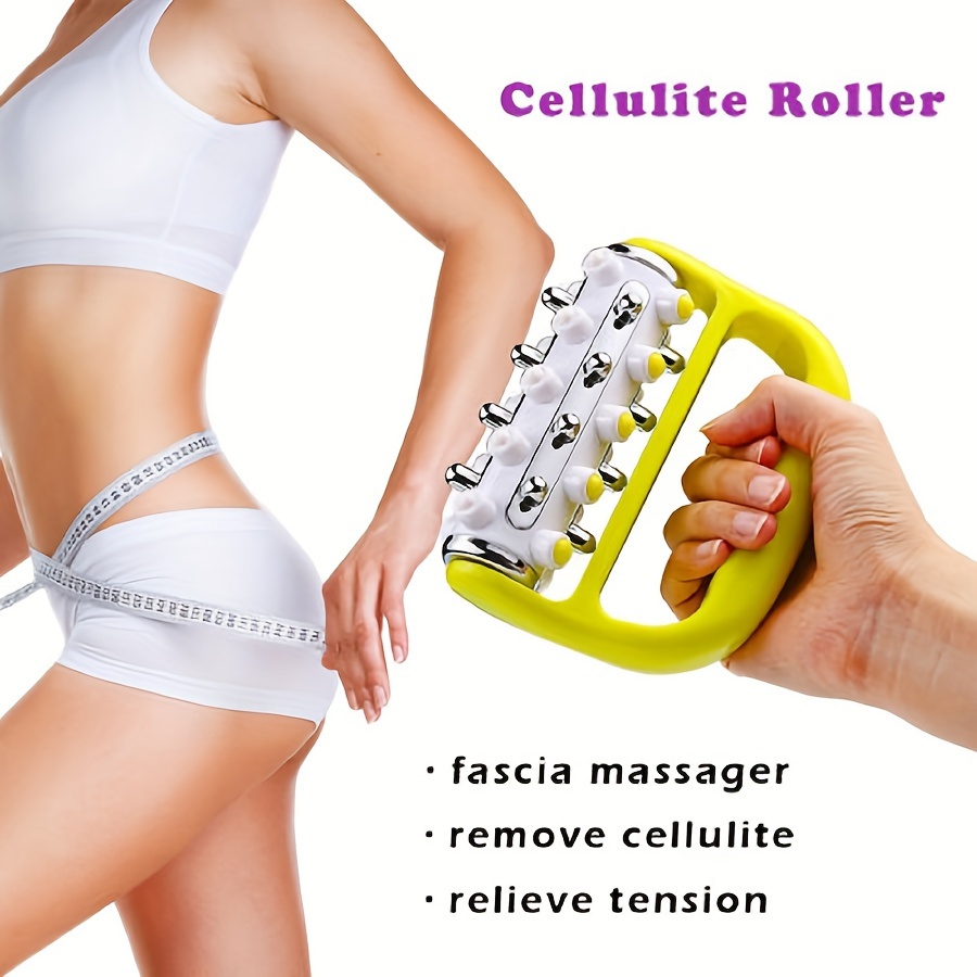 

1pc Anti-cellulite Manual Roller Massager, Handheld Fascia And Muscle Relief Tool, Portable For Legs, Neck, Shoulders, Back, Deep Tissue Massage, Body Contouring