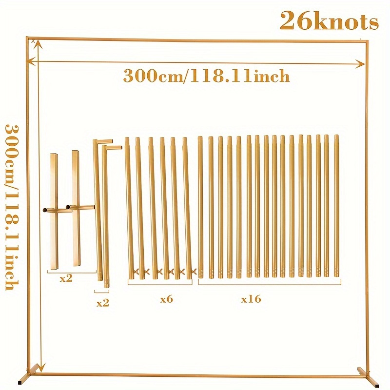 Image of Photography Backdrop 1set, Rectangular Metal Arch, Garland Tassel Metal Arch, Wedding Backdrop Decoration, Wedding Backdrop, For Wedding, Bridal Shower, Anniversary, Birthday, Party Decorations Set