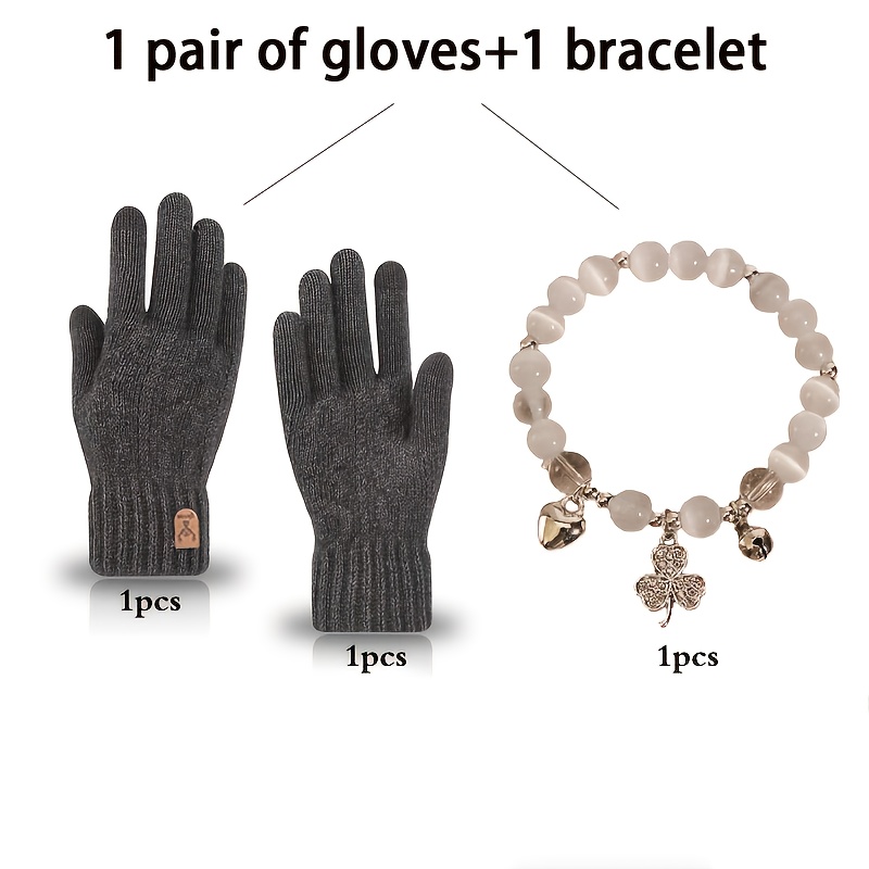 3pcs-alpaca Wool Screen Gloves For , Long Trip, Cycling- For Gift