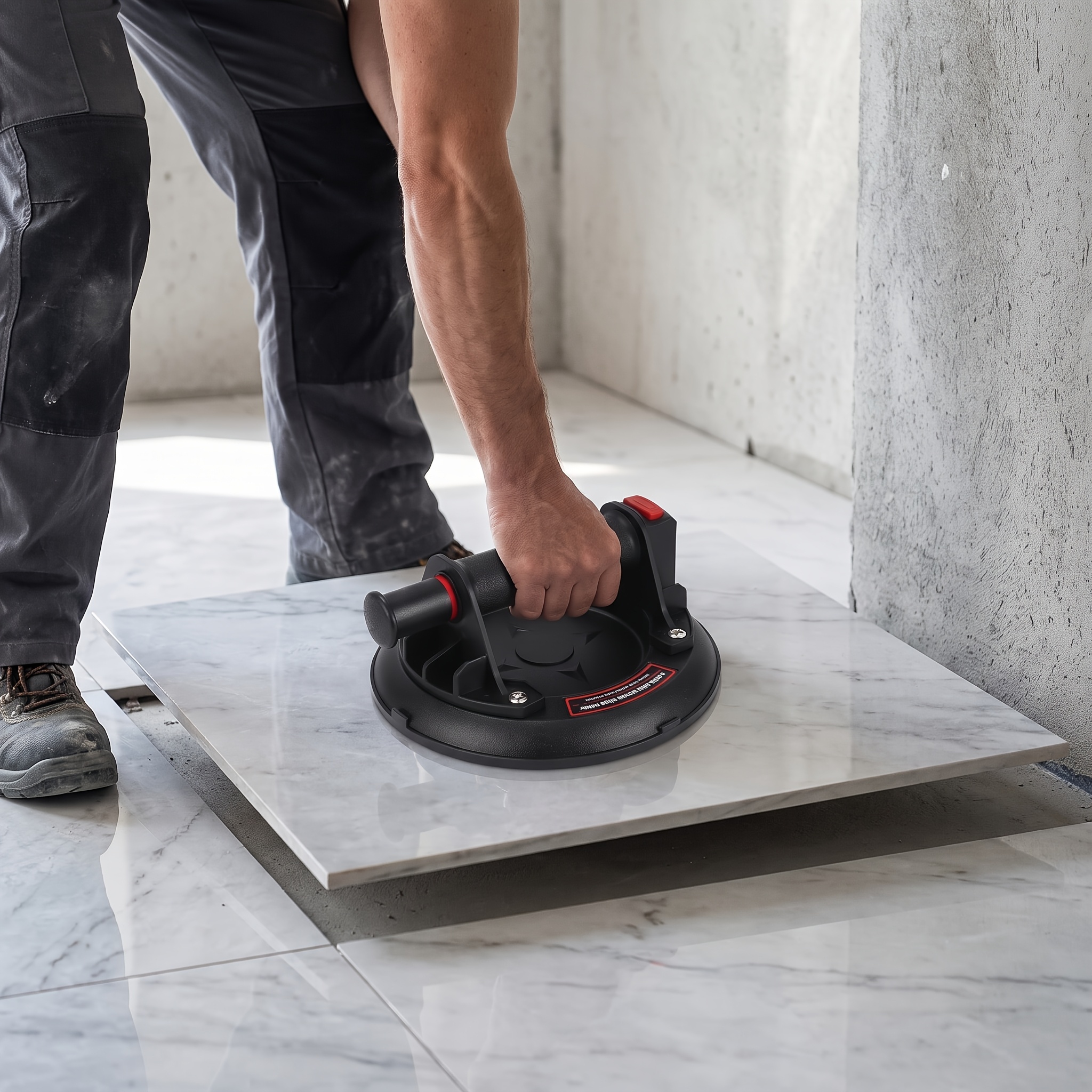 Image of Heavy Duty Vacuum Suction Cup Lifter Tool, 8 Inch Suction Lifter With 200kg Load Capacity For Glass Tile Marble Granite Slab Moving, Portable Suction Gripper With Storage Case For Material Handling