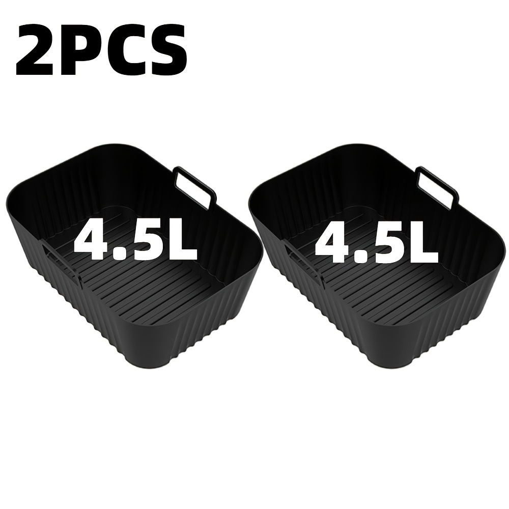 TEMU 2pcs Silicone Trays For Air Fryers, Compatible With Silicone Baking Pan For 9l, Reusable With A Surface, To Air Fryers, Ovens, And Microwaves,