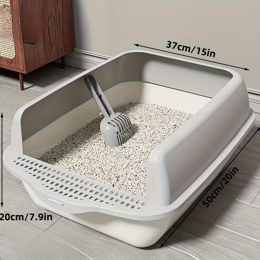 Anti splash Cat Litter Box Large Semi enclosed Cat Toilet - Temu Australia