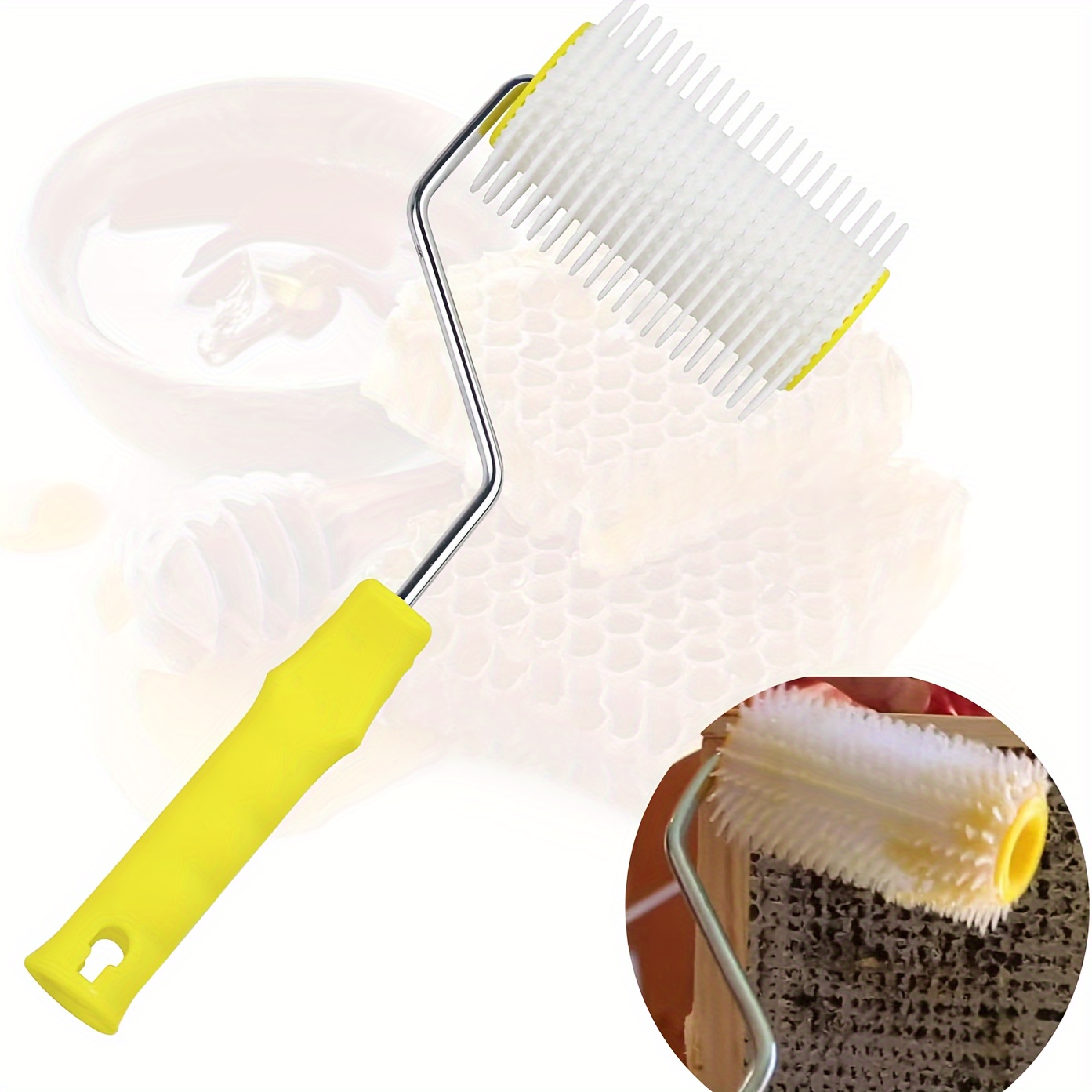 

1pc, Roller Uncapping Fork Plastic Handle Uncapping Roller Uncapping Fork Plastic Uncapping Fork For Honey Uncapping Tool Beekeeping Tool