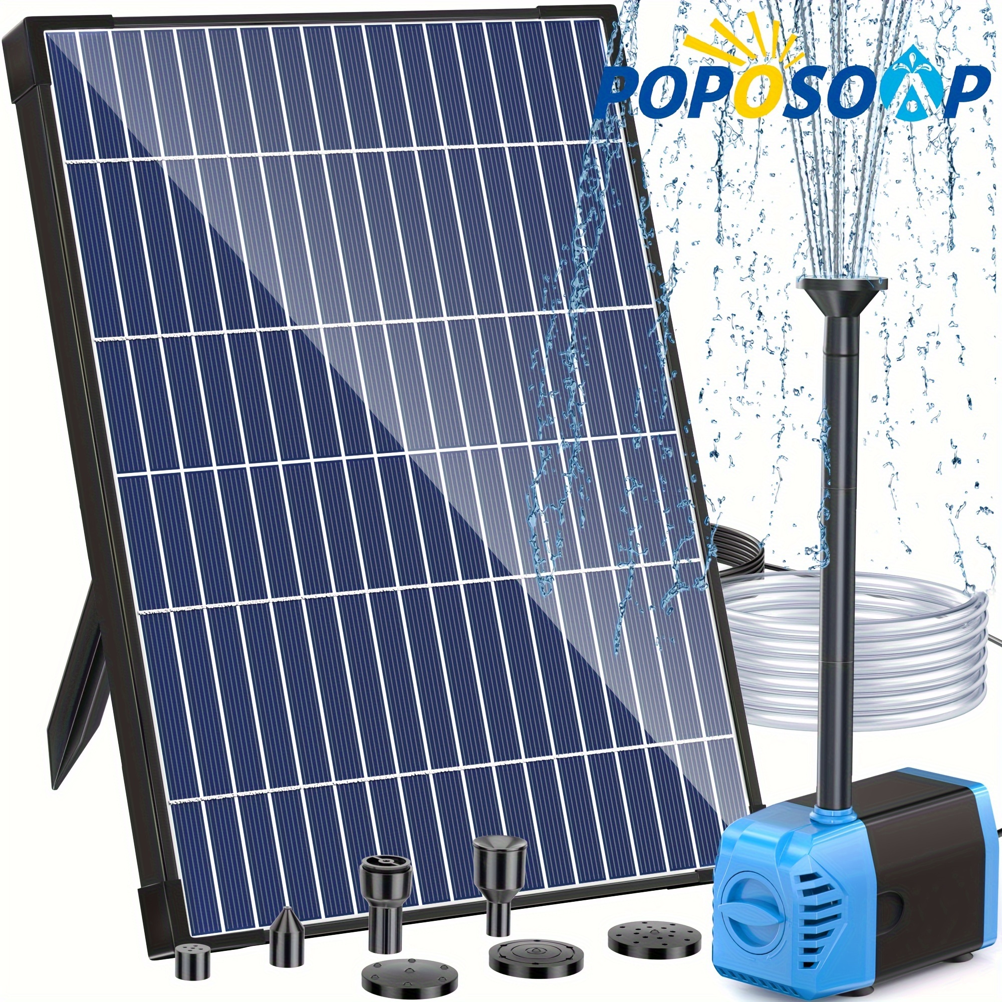 

Poposoap Solar Water Pump, 12w Solar Fountain Pump 160gph Flow Adjustable, Solar Powered Water Pump With Dry-run, 17ft Cord Length For Pond, Fish Pond, Wildlife Garden, Waterfall, Hydroponics