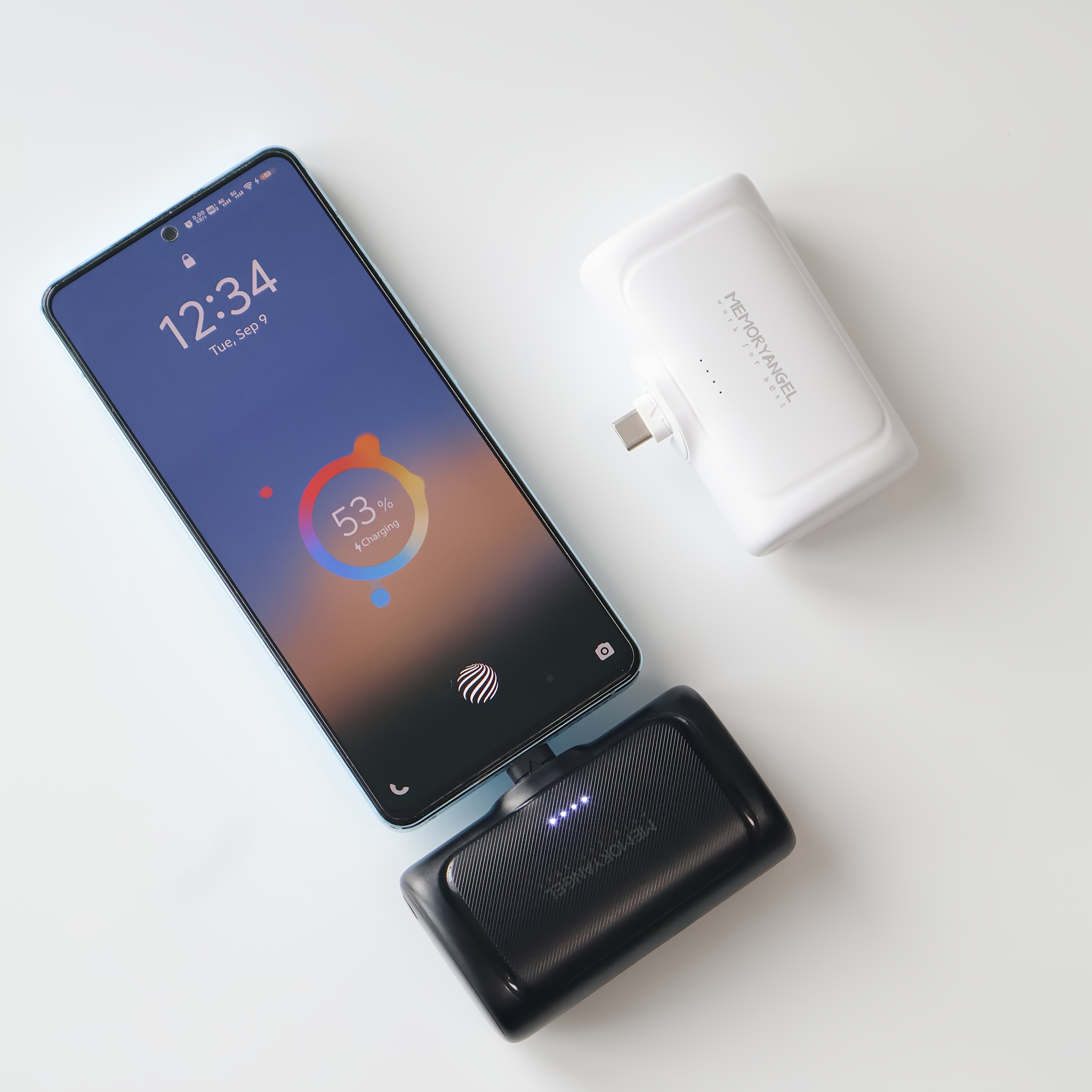 22.5W Fast Charging 5000/10000mAh Mini Portable Charger -5000mAh Optional 1/2/4pcs USB-C Power Bank with Charging Station.The compact design makes it portable Local warehouse ensures fast delivery, ideal phone accessories for daily use or travel