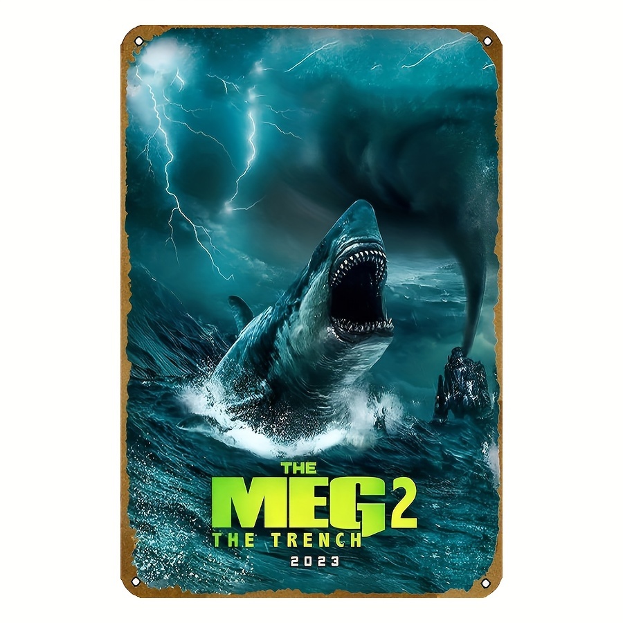 Meg 2 Trench 2023 Vintage Horror Movie Tin Sign Retro Creepy - Temu