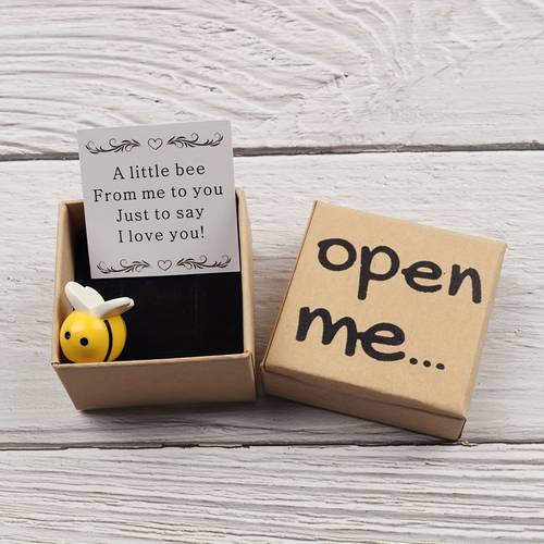 hardworking surprise opening gift box with resin and love you greeting card birthday party gifts holiday gifts for friends and