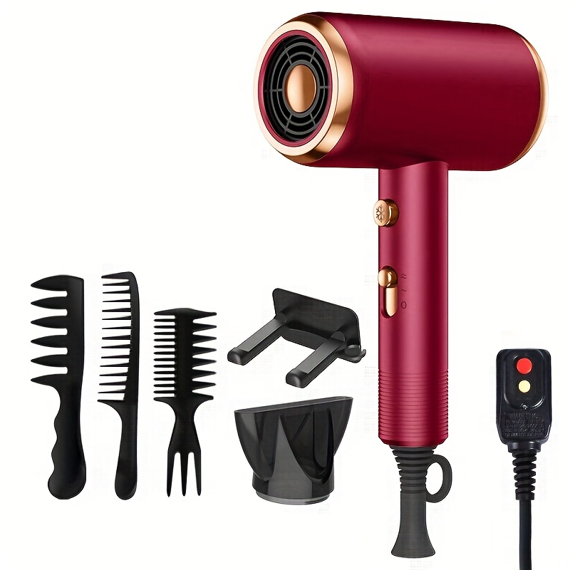 Ionic Hair Dryer with Diffuser, 2 Speeds, 3 & Cooling Buttons, for Straight & Curly Hair, 1600W, US Plug, Brushed Motor, Ideal for Home, Travel & Salon Use, Portable Electric Hair Drye 4 Ionic Hair Dryer with Diffuser, 2 Speeds, 3 & Cooling Buttons, for Straight & Curly Hair, 1600W, US Plug, Brushed Motor, Ideal for Home, Travel & Salon Use, Portable Electric Hair Drye - Image 4
