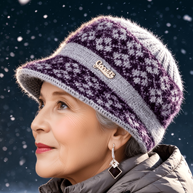 TEMU Gorro de invierno para de edad y ancianos - Forro con protección para , a prueba de viento y frío, y no constrictivo, regalo para , Navidad, ,