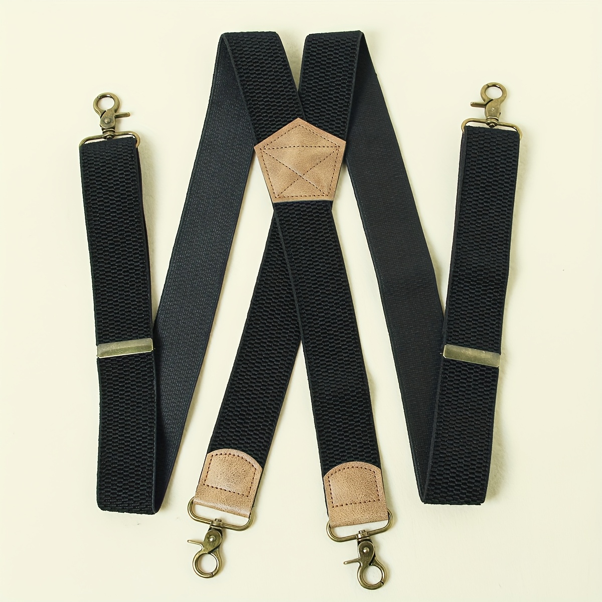 E-shop Elastische X-Typ-Stirnhalter für Herren mit 3,8 cm Breite, verstellbarer Länge, einfarbig.