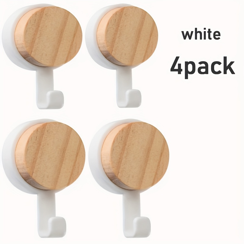 4pcs Round Head Hooks, Multi-functional Adhesive Hooks, Heavy-duty Creative Hooks, No-drill Adhesive Hooks For Doors, Utility Hooks