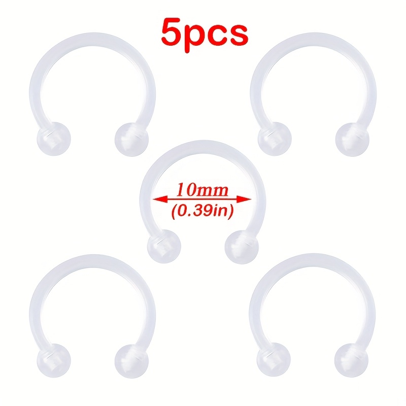 Clear Acrylic Hoop Earrings & Nose Ring Set