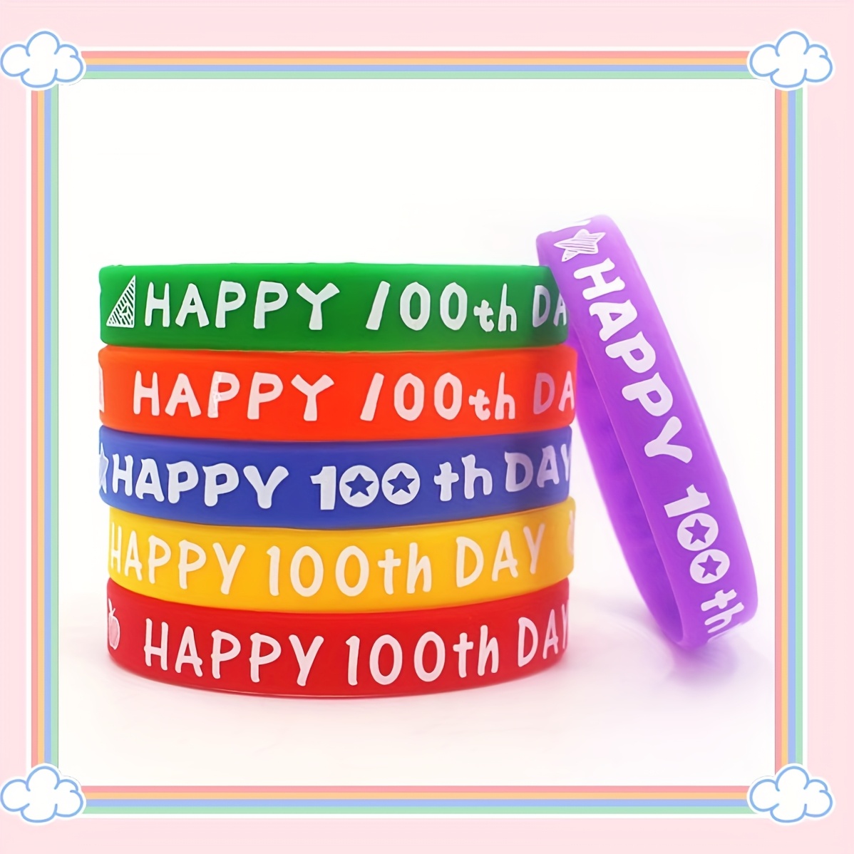 

30pcs Bracelets en Silicone pour le 100ème Jour - Cadeaux de Fête pour la Rentrée Scolaire & les Célébrations de Diplômation