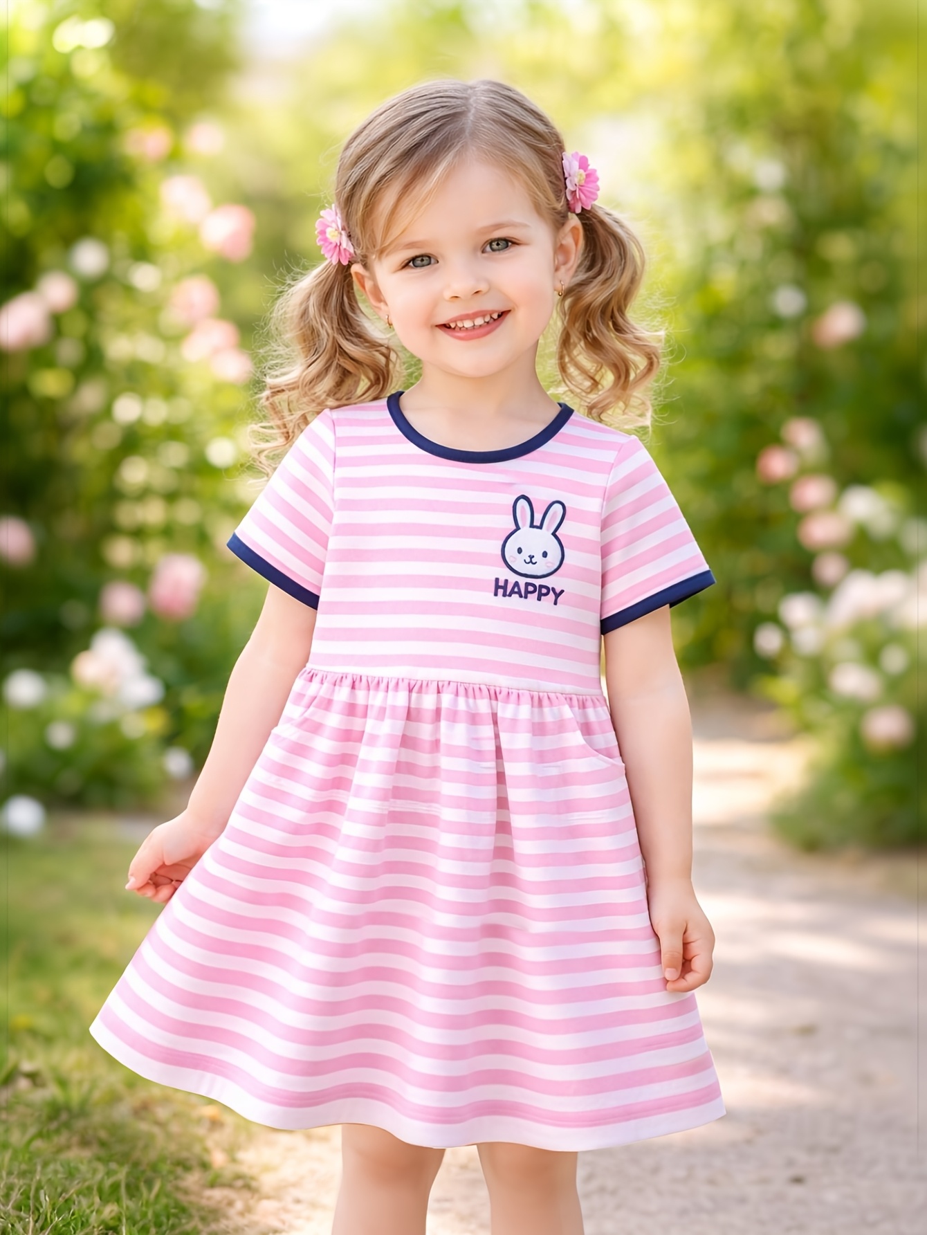 childrens day girls short sleeve dress summer fashion real - Temu Oman