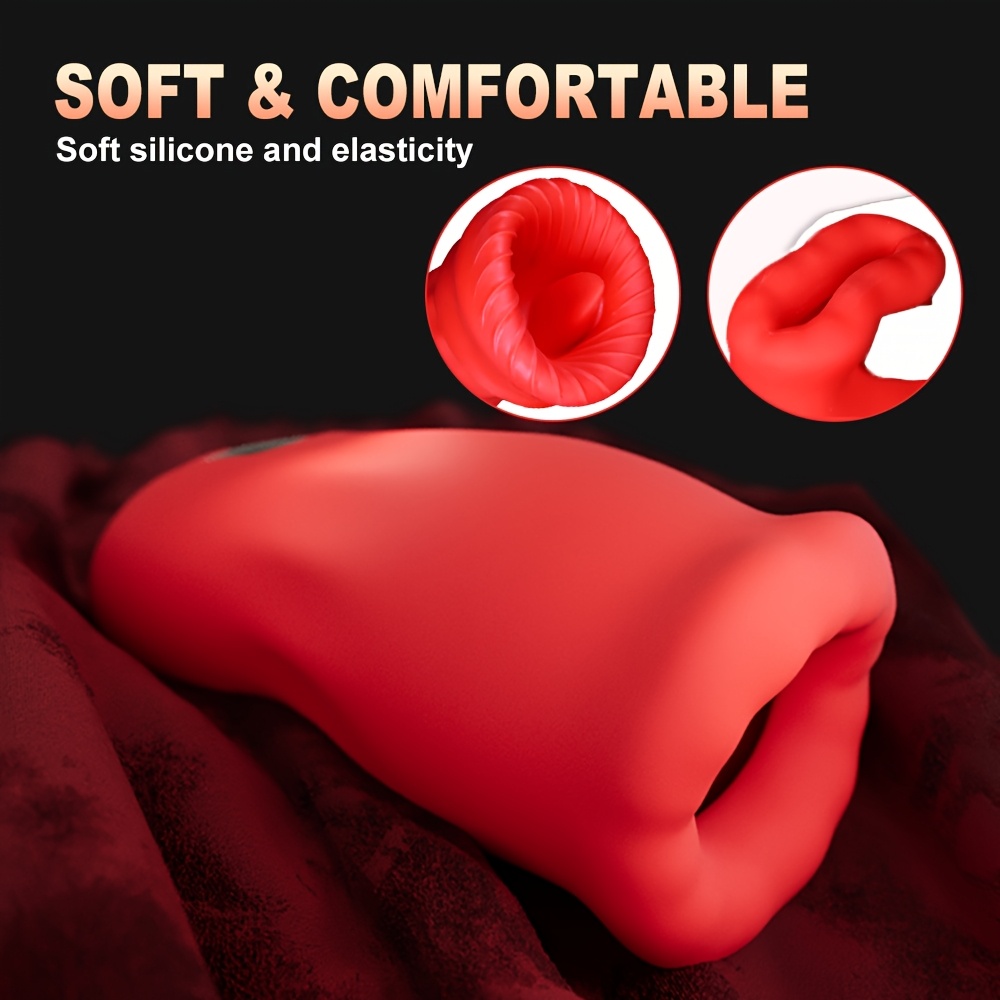 1pc Realistic Pocket Pussy Penis Training Masturbators Sex Toy For Men, Liquid Silicone Tongue Vibrator Rose Sex Toys With 3 Sucking & 9 Vibrating Modes, 360° Wrapping Sucking Vibrator Couple Sex Toys