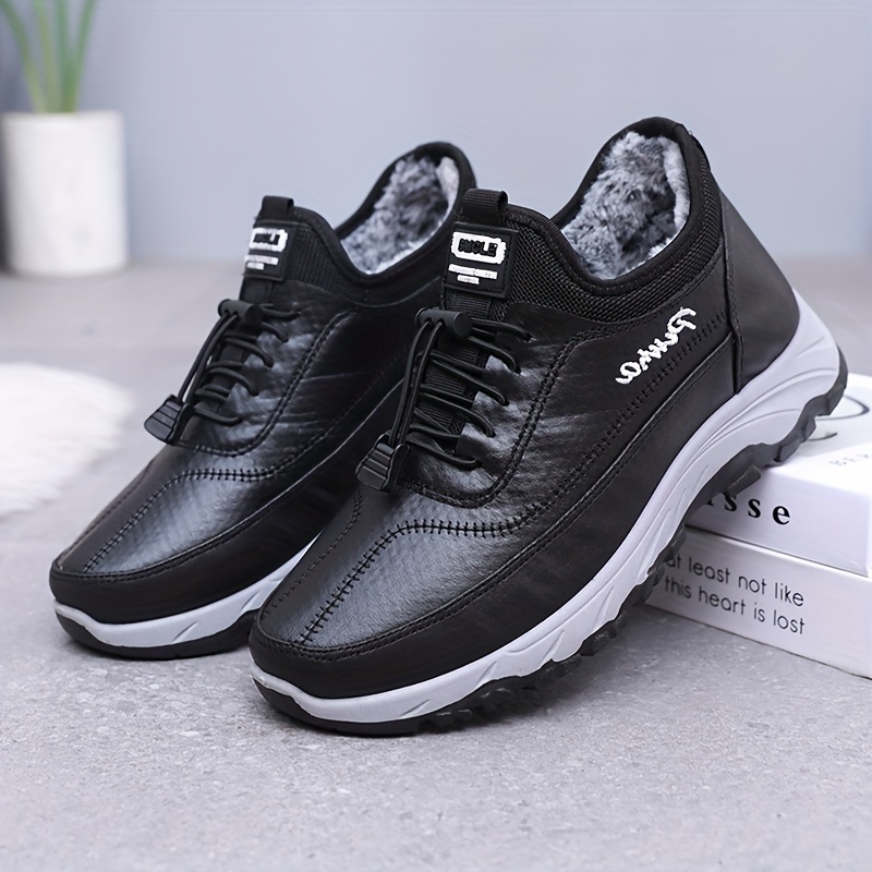 

Men's Winter Casual Shoes - Waterproof, Non-slip, Thick Sole Sneakers With Fleece Lining & Closure, -style Brogues, Men's Shoes, Warm, Waterproof, Anti-slip