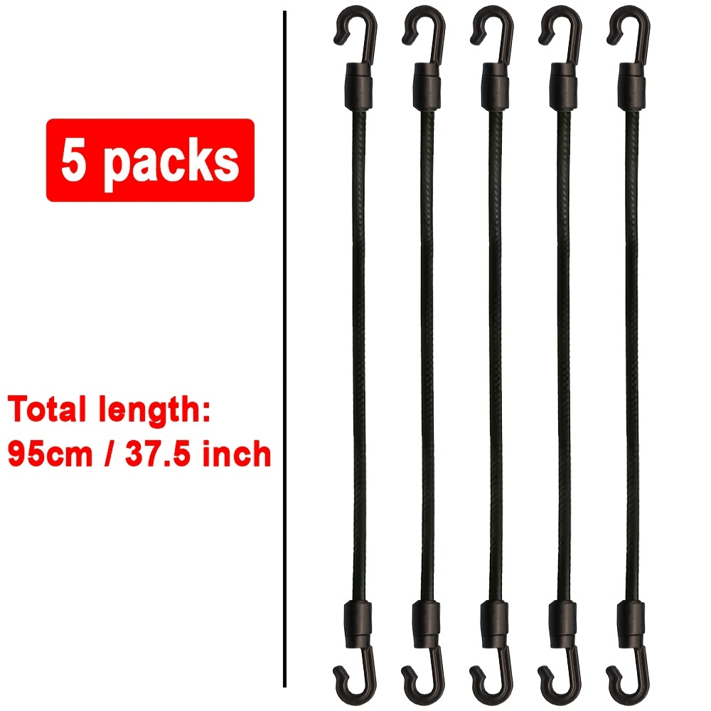 E-shop 5 robuste, elastische Seile mit Haken und Spannband - Verstellbare, multifunktionale Gurte für Zuhause, Reisen und Campingausrüstung, langlebig,