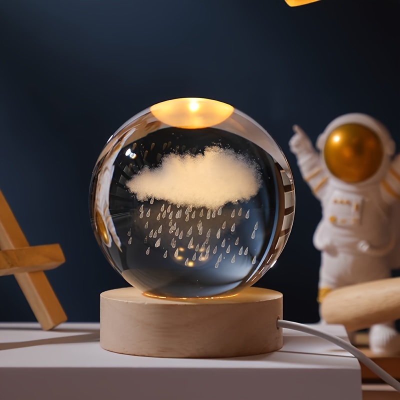 

3d Galaxy Laser Engraved Crystal Ball Night Light - Immersive Led Display Of Cosmic Wonders - Perfect Heartfelt Gift For Birthday, Parents, Classmates - Enhance Your Home Decor With Festive Ambiance
