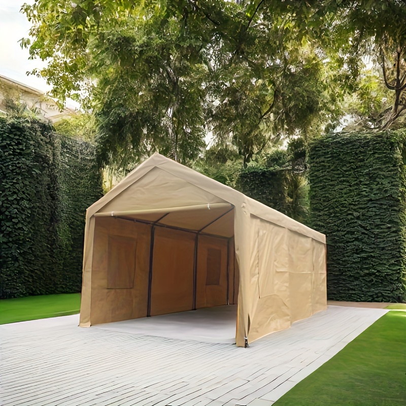 1pc 10x20ft Car Canopy Carport, Heavy Duty Canopy Carport, Outdoor Portable  Garage, Weatherproof Car Canopy Carport