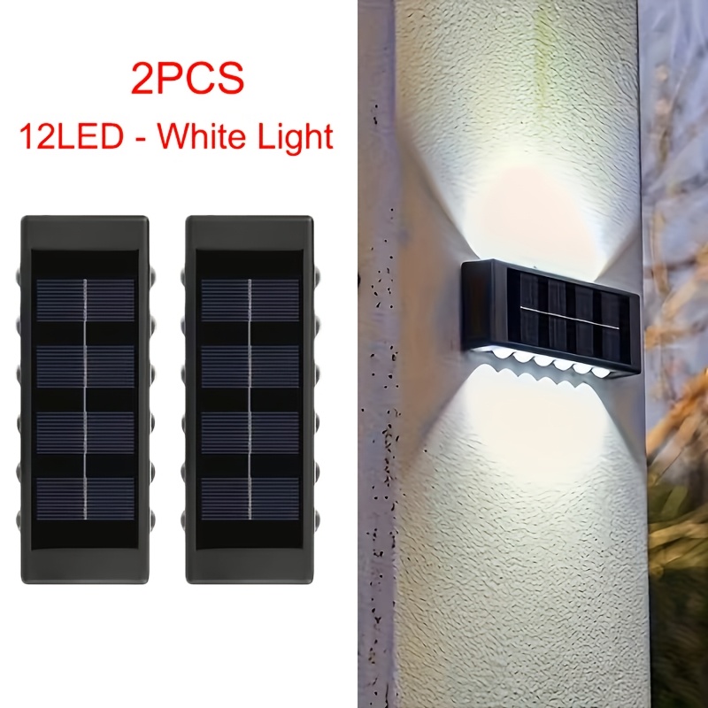 2pcs 12led solar exterior wall light outdoor garden fence decorative light for   landscaping  way walkway ambient lighting   your courtyard garage balcony garden  