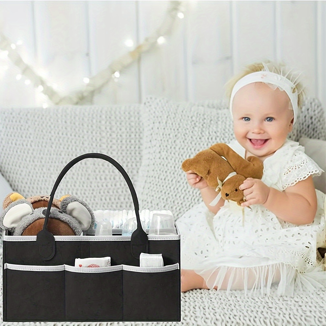 Spacious Felt Diaper Storage Bag for Parents