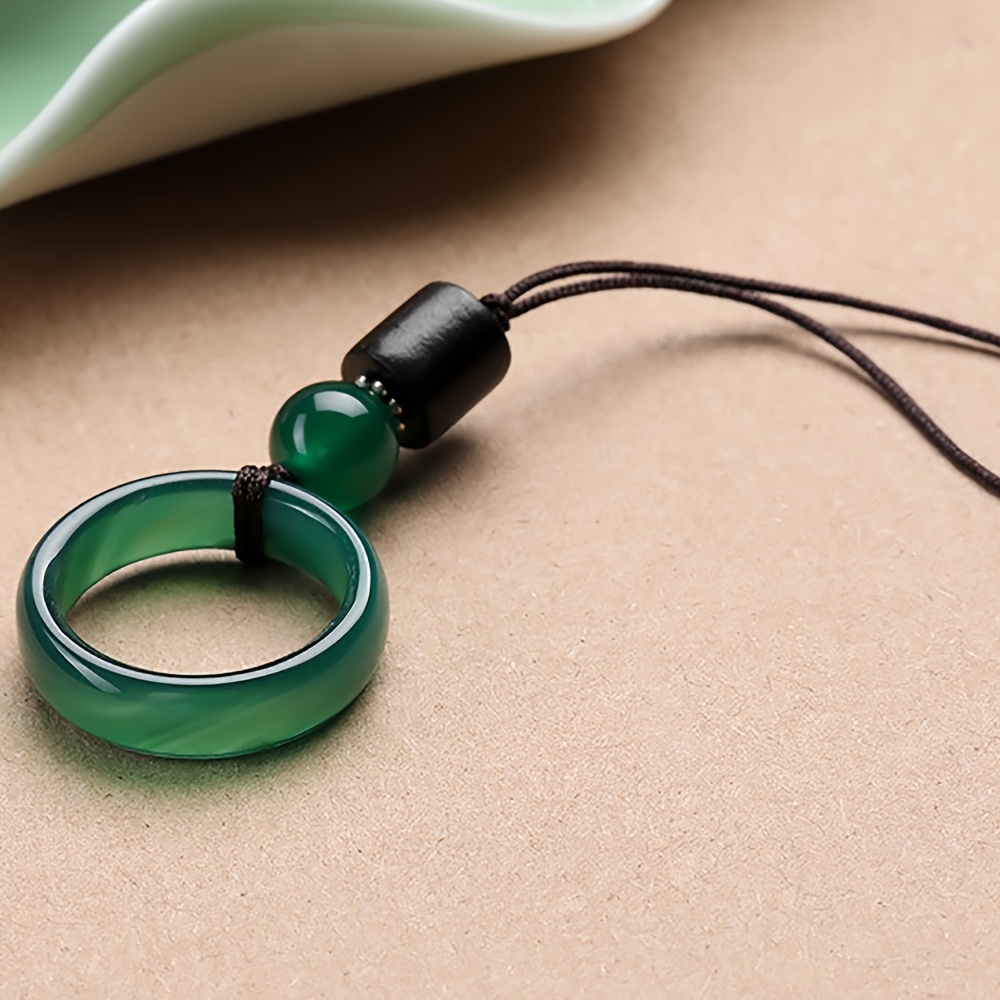 TEMU 1pc New Year' Phone Lanyard, Agate Ring Mobile Phone Chain, Ethnic Style Handmade Weaving, High-end Atmosphere, Phone Car Key,for Usb Drive,for