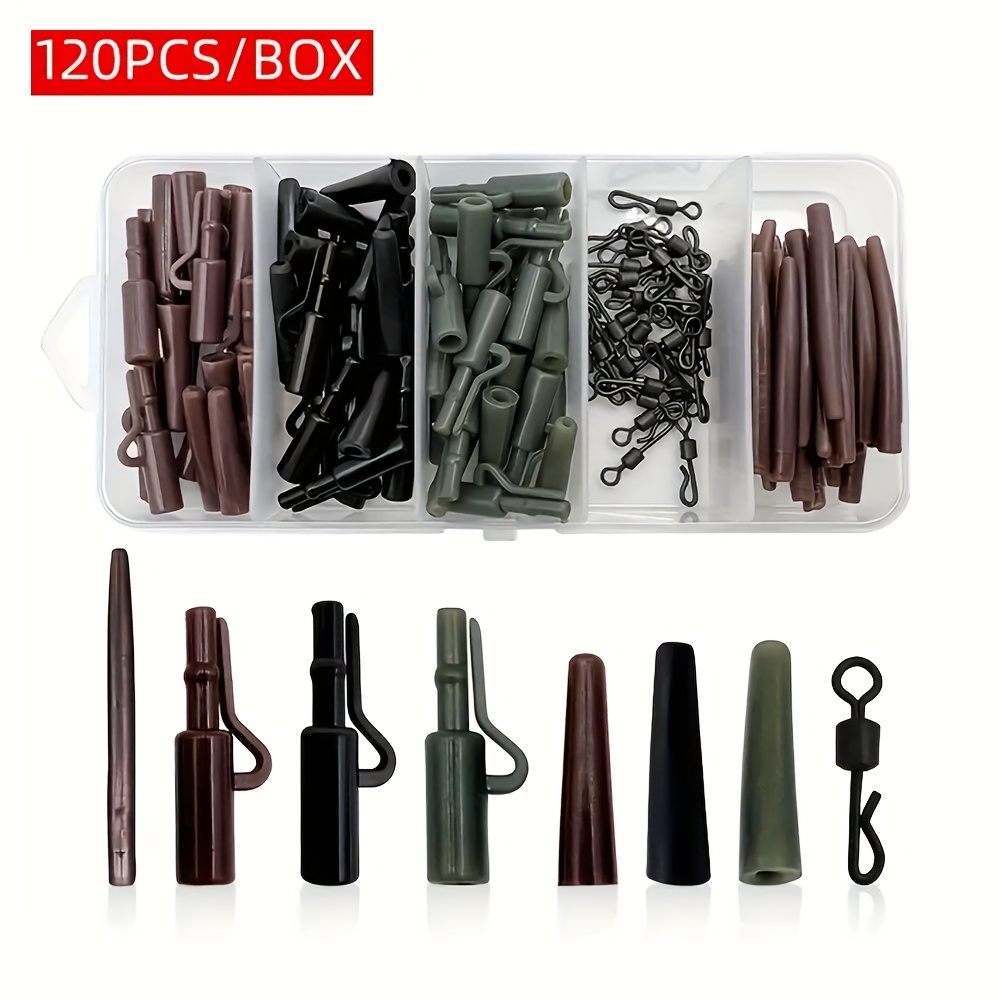 Kit 217 Accessoires Pêche à La Carpe - Boîte Rangement Anti-enchevêtrement, Hameçons, Poids, Aligneurs - 6