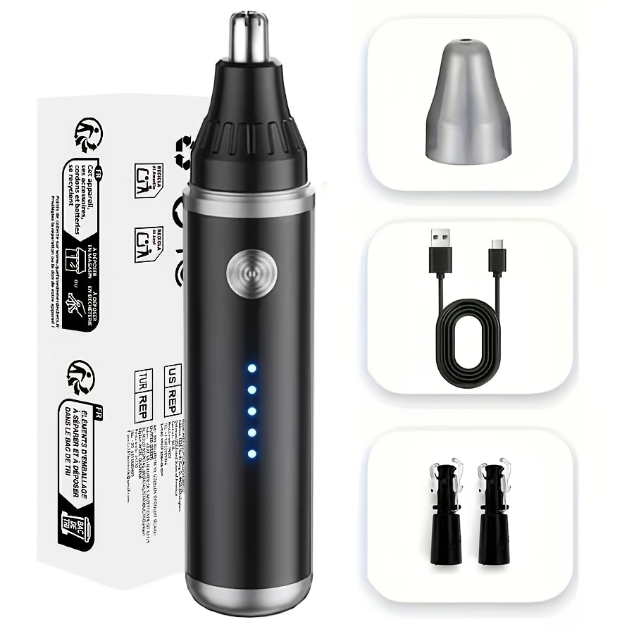 Image of Usb Rechargeable Electric Trimmer Designed For Removing Nose And Ear Hair, Suitable For Men And Women, Eyebrow And Facial Hair Removal