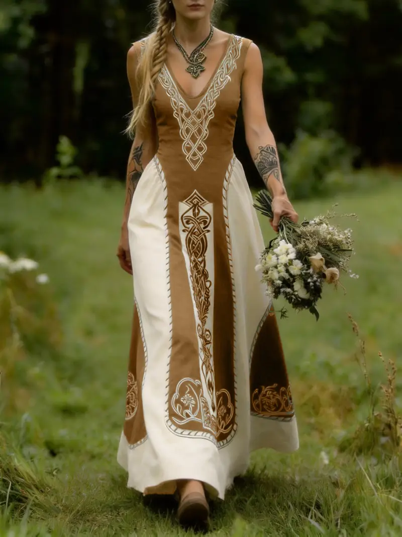 womens viking celtic v neck sleeveless maxi dress stretchy - Temu Malta womens viking celtic v neck sleeveless maxi dress stretchy - Temu Malta