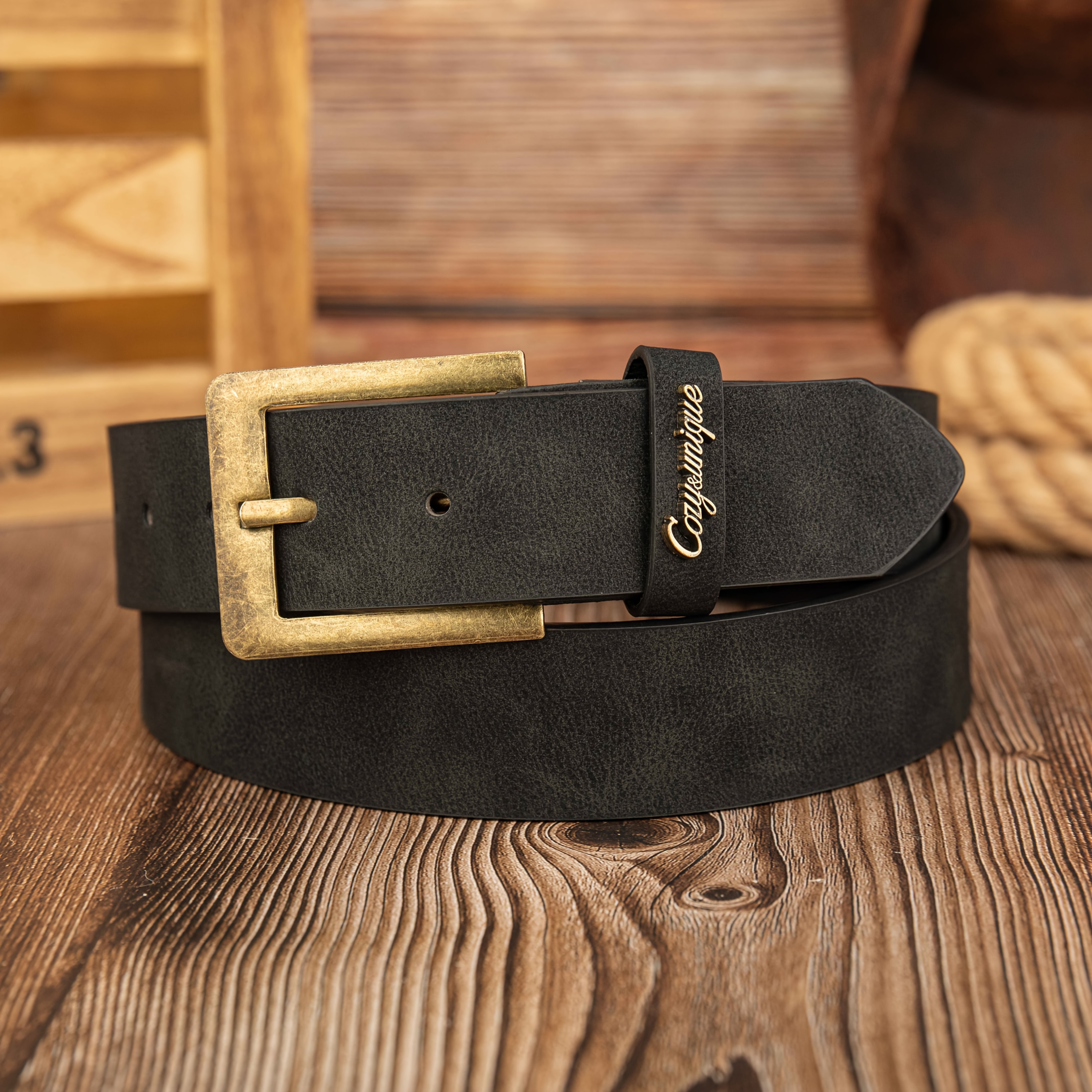 Image of 1pc Needle Letter Genuine Rivet Vintage Belt Casual Minimalist Business Women's Waist Belt