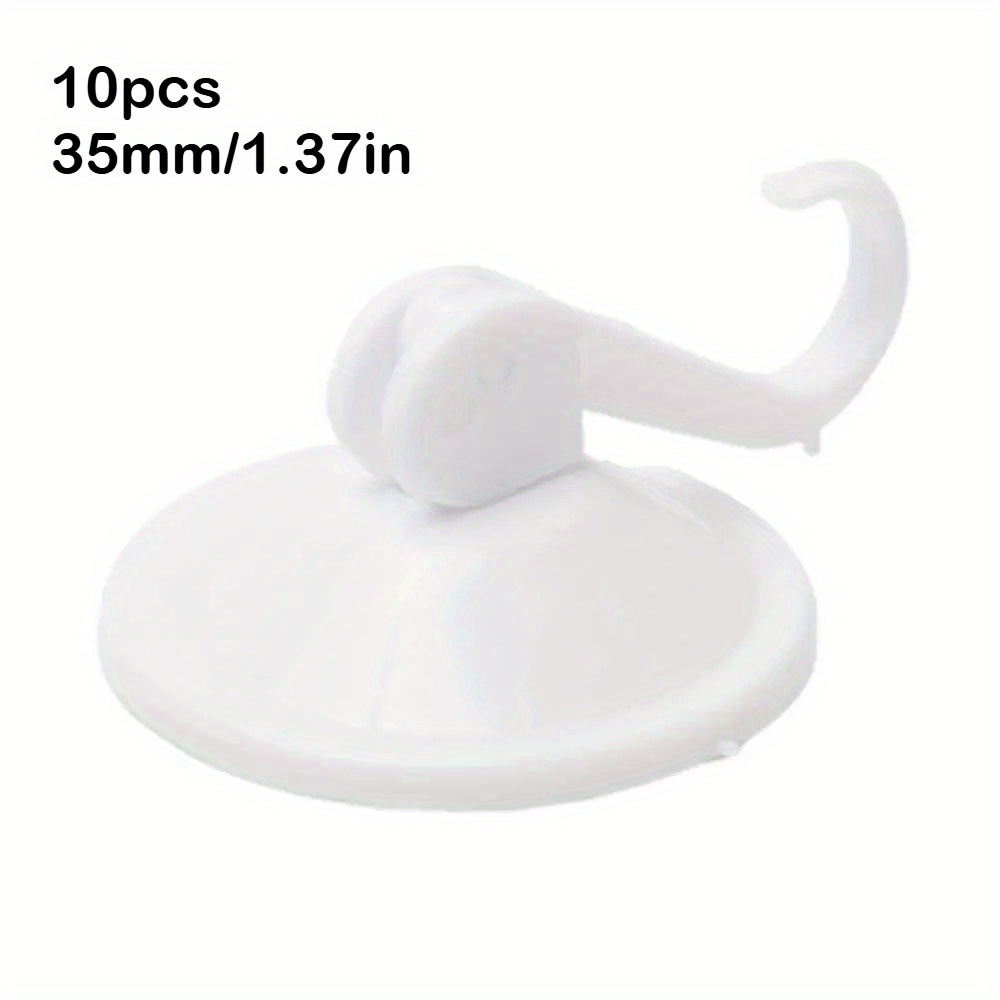 Image of 10pcs Suction Cup Hook, Removable Wall-mounted Hole-free Hook, Used For Bathroom And Kitchen Towel Hanger Storage, Home Bathroom Bathroom Bathrobe And Bath Towel Hook
