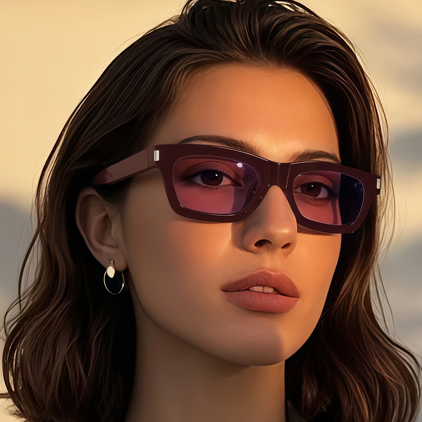 A Pair of Stylish Rectangular Glasses with a Small Frame, Featuring a Vintage, Multifunctional, Ultra-Lightweight, Comfortable, Versatile, Cat-Eye Design for Women, Suitable for Daily Wear, Street Photography, Summer Additions, Women'S Additions