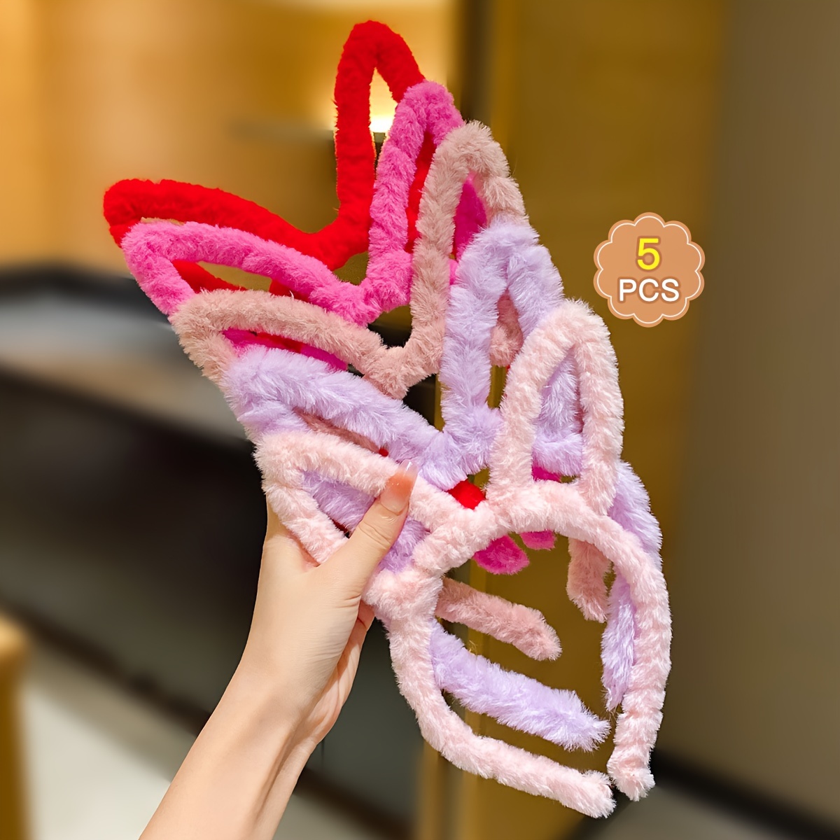 

5 Pcs Ear Headbands For Women, Fuzzy Accessories , 15+ Years Old