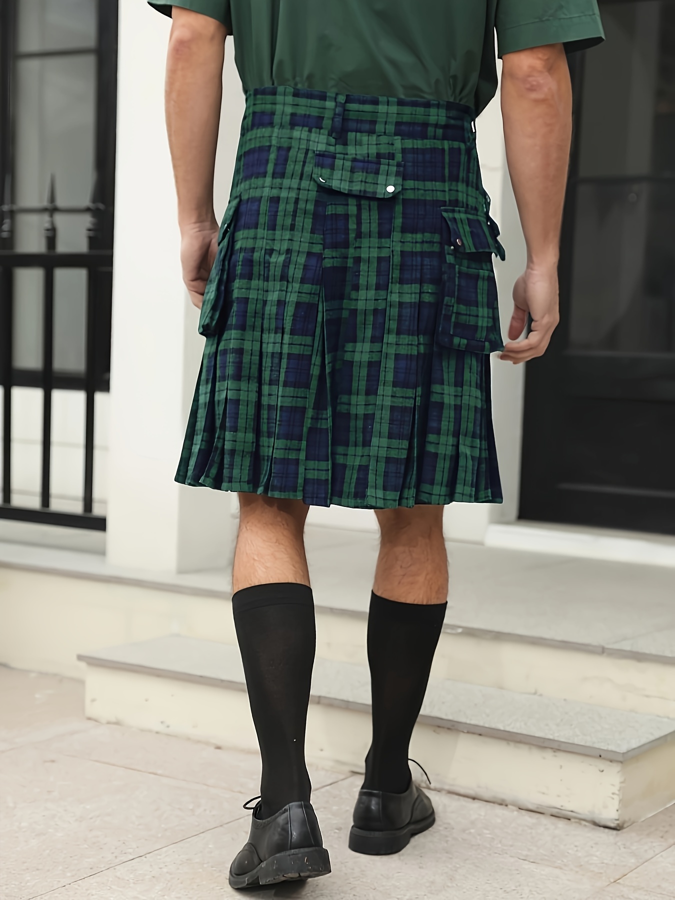 *'s Scottish Irish Tartan Utility Kilt with Royal Utility  Pockets, Summer Casual Wear, Authentic Scottish/*