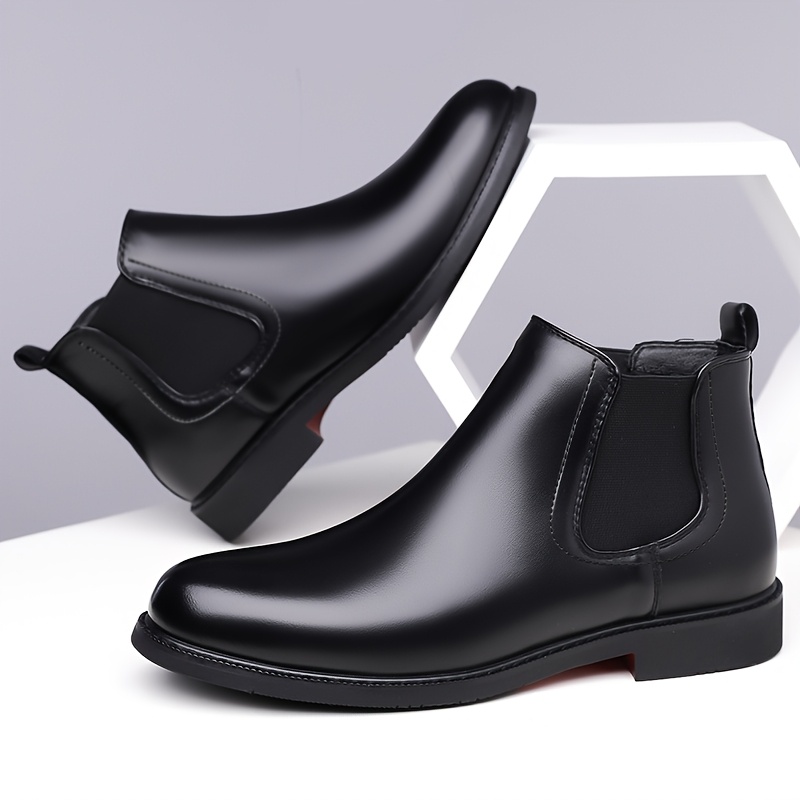 TEMU Men's Vintage-inspired Chelsea Boots, Slip--casual Footwear Featuring Elasticated Cuffs. Suitable For Everyday Leisure, Outdoor Hiking And