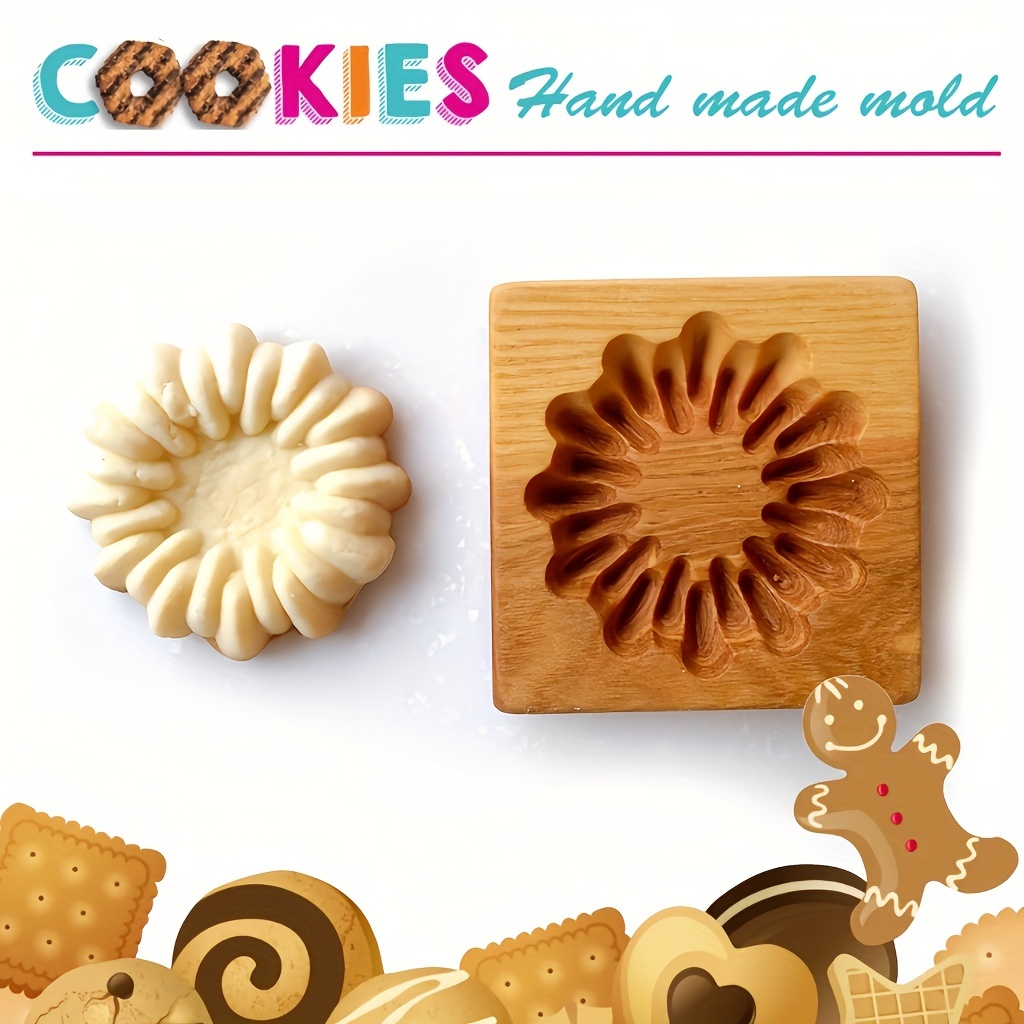 Multi-functional Wooden Sunflower Cookie Mold, Suitable For Christmas, Thanksgiving, Valentine's Day, Mother's Day, Weddings, Birthday Parties, Etc., An For And Pastries