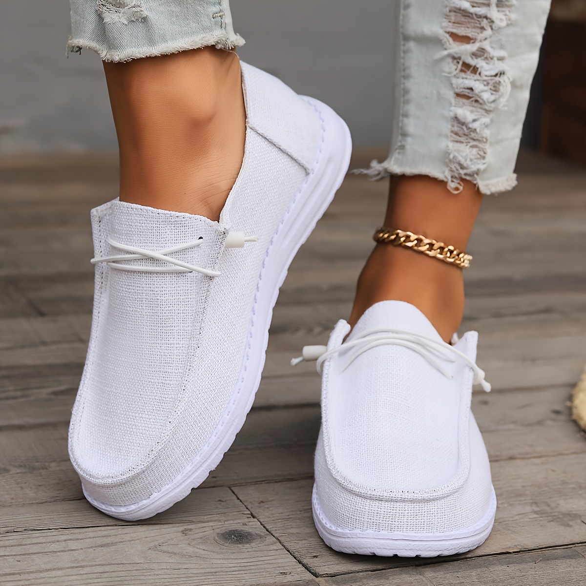 

Women's Fashion Outdoor Solid Color Simple Skateboard Shoes, Women's Light Flat Elastic Soft Comfortable Canvas Shoes